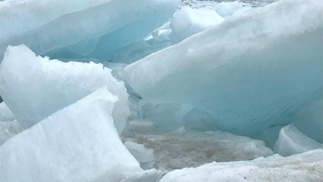 Blue Ice in Lake Michigan 