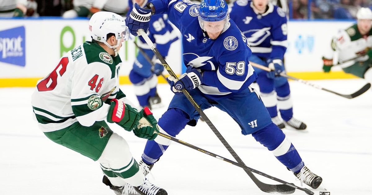 Cernak scores on crazy carom late in 3rd period as the Wild beat the Lightning 6-3