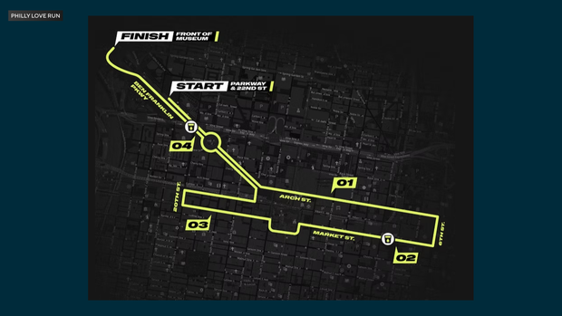 2026 Philly Love Run 7K race map 