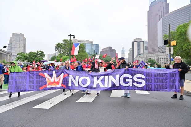 People Protest In Philadelphia As Part Of The No Kings Rallies 