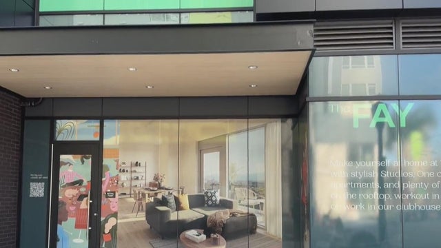 The ground floor of a luxury high-rise apartment 