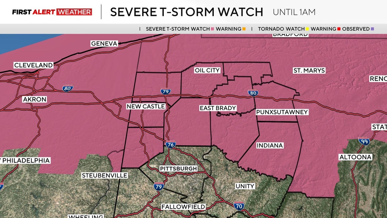 Severe thunderstorm watch issued for northern parts of Pittsburgh area ...