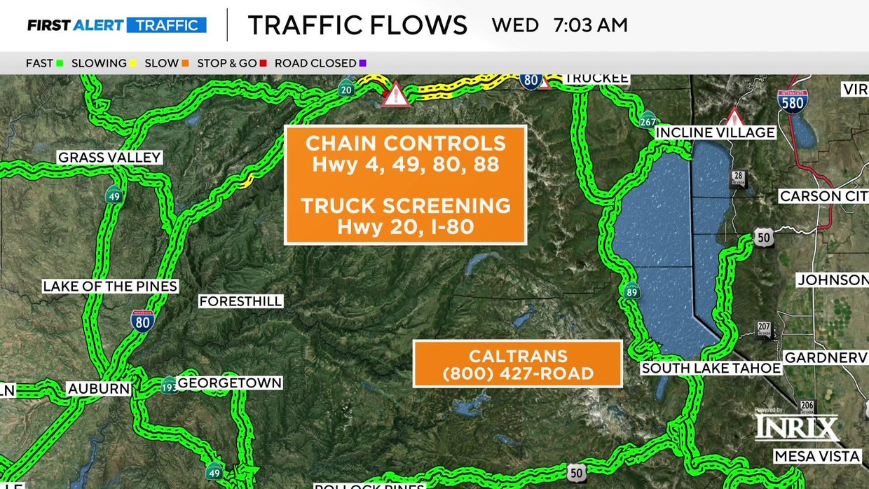 April kicks off in the Sierra with chain controls on I-80 - CBS Sacramento