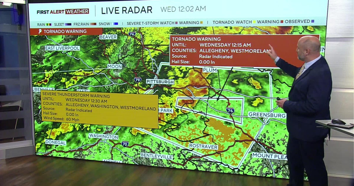 Tornado warning issued for parts of Pittsburgh area as severe weather ...