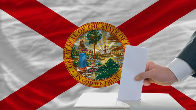 elections voting in front of flag of florida 