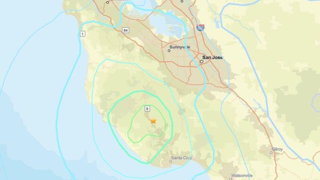 A map showing location of an earthquake 