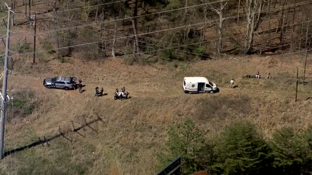 Police flashing lights at crime scene 