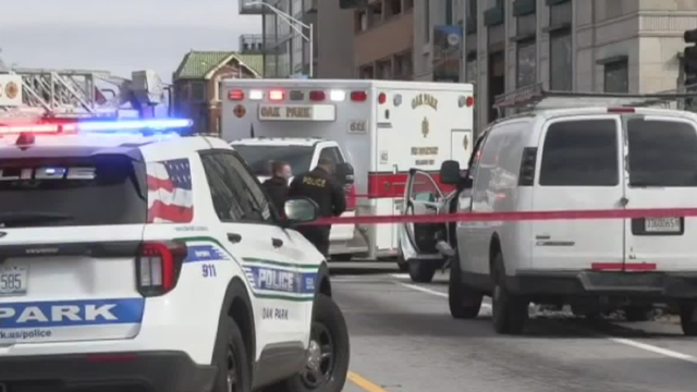 Police flashing lights at crime scene 