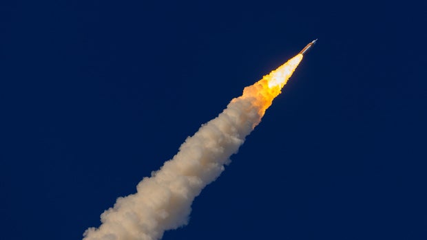 NASA's Artemis Rocket And Orion Spacecraft Rolled Out To Launchpad 