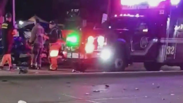 Generic police lights and yellow police tape at crime scene 