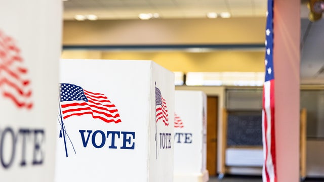Empty Voting Booths On Election Day 