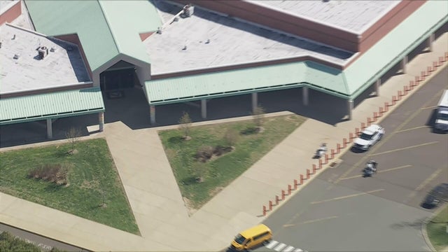 Exterior photo from Chopper 3 of William Penn Middle School in Yardley 