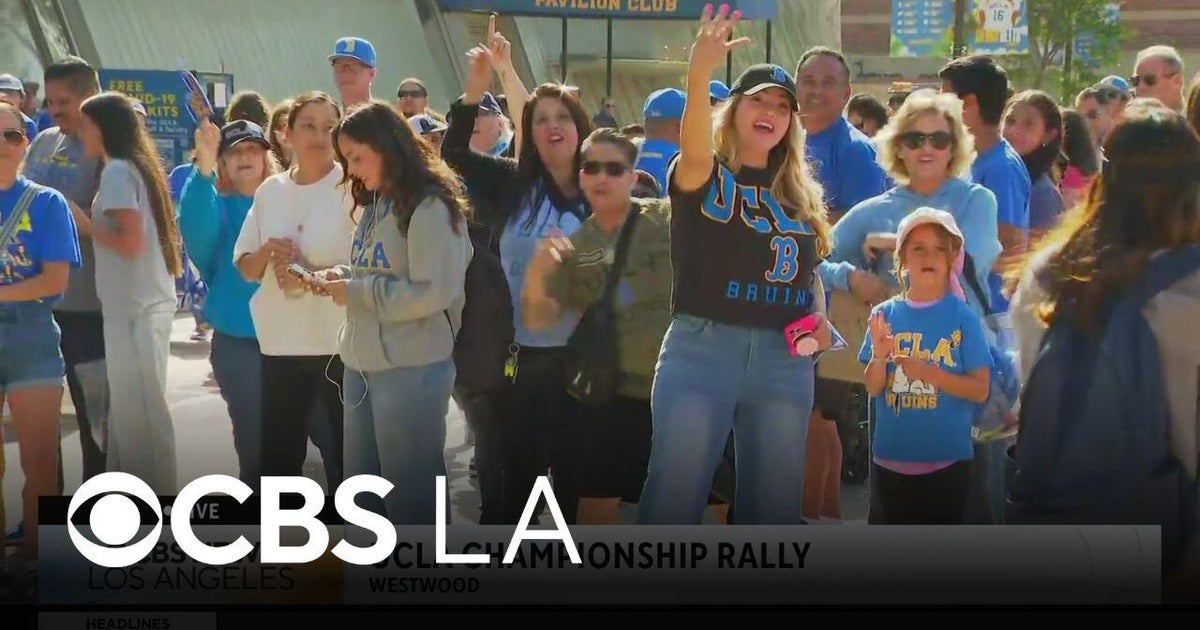Fans line up for the UCLA Bruins Women’s Basketball championship rally ...