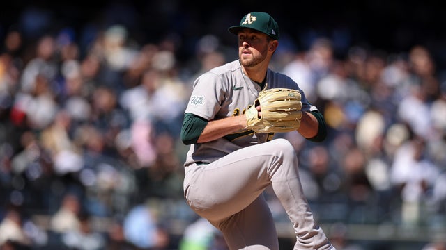 Jeffrey Springs #59 of the Athletics pitches in the fifth inning against the New York Yankees at Yankee Stadium on April 09, 2026 in New York City. 