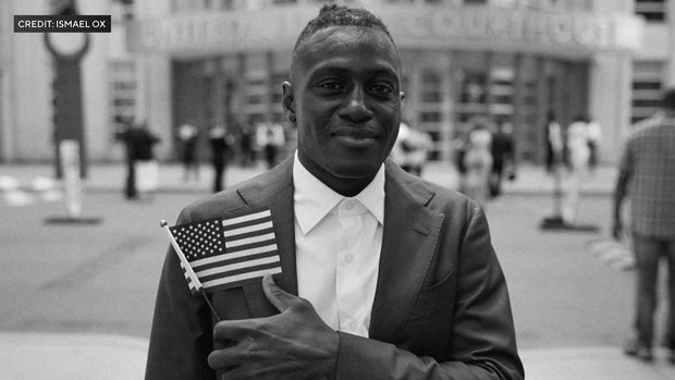 Ismael Ox with American flag 