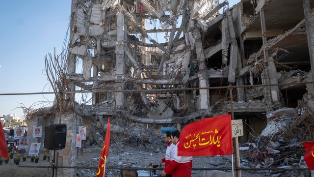 Damaged buildings in Tehran, Iran 