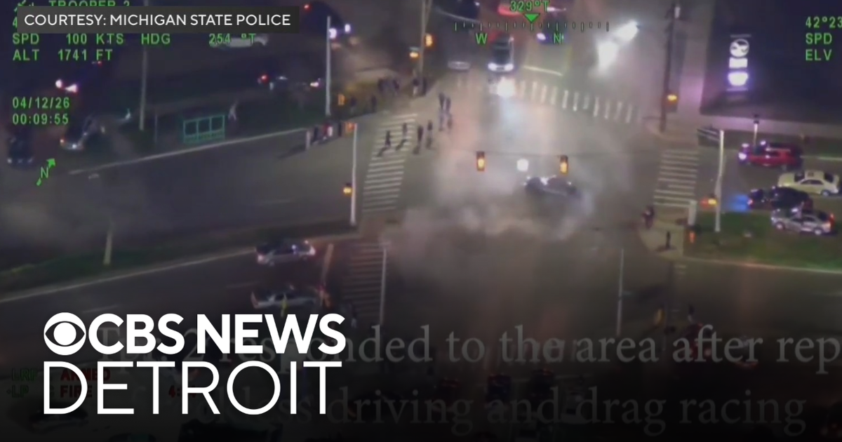 Video shows Michigan State Police tracking vehicle doing donuts on street