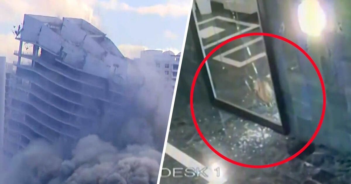 Video shows moment debris from Miami Mandarin Oriental implosion smashes into nearby condo lobby
