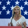Rep. Ashley Hinson speaks to guests during a fundraiser on Aug. 23, 2025 in Cedar Rapids, Iowa. 