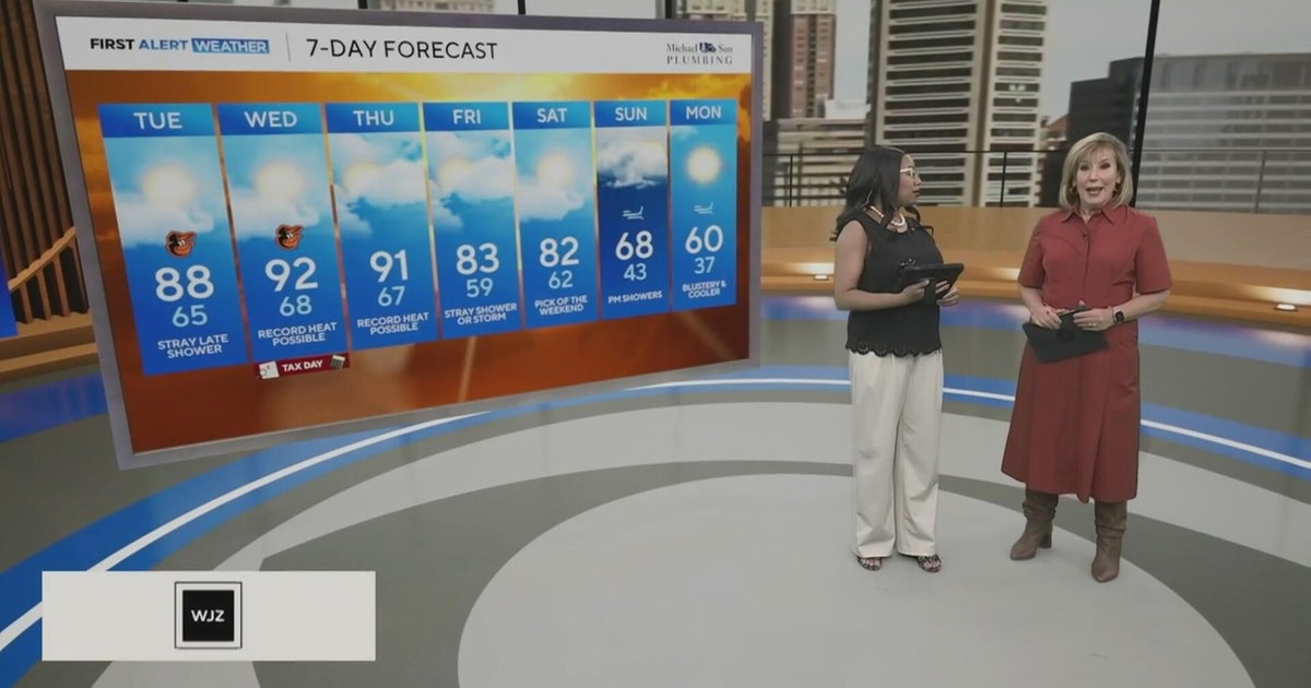 Record-breaking warm weather expected in Maryland Tuesday - CBS Baltimore