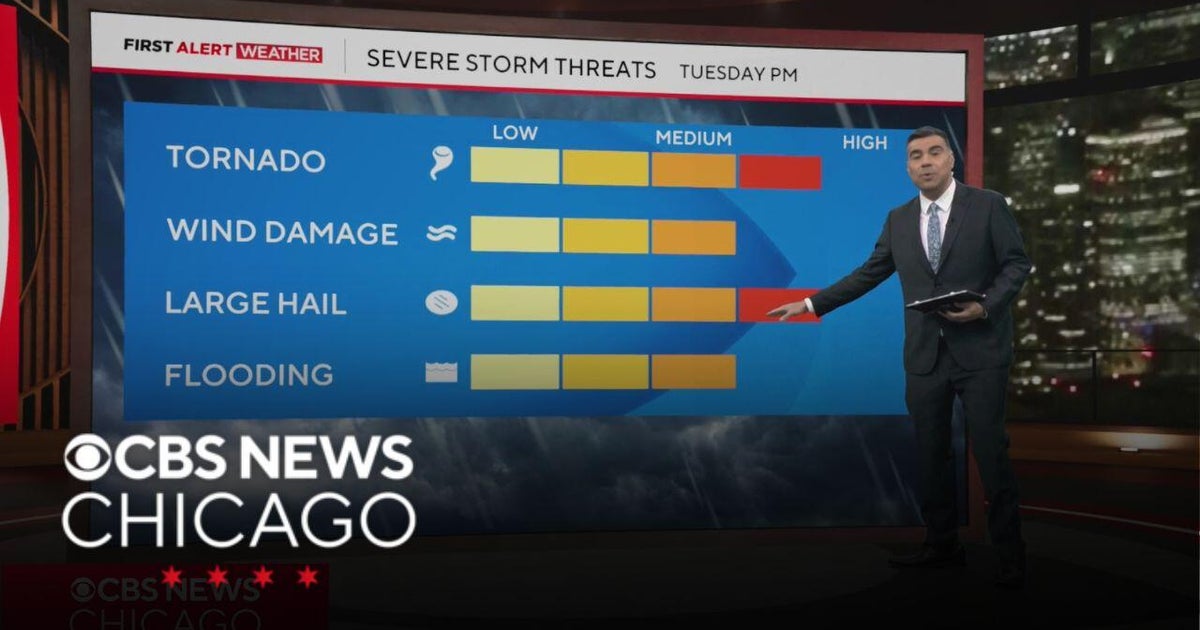 Heightened risk for severe storms for Chicago area on Tuesday - CBS Chicago