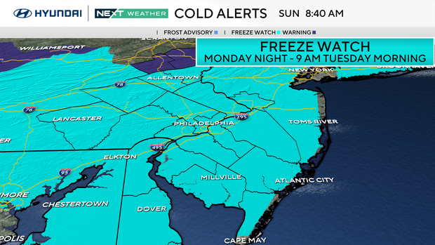 Freeze watch for Monday and Tuesday 