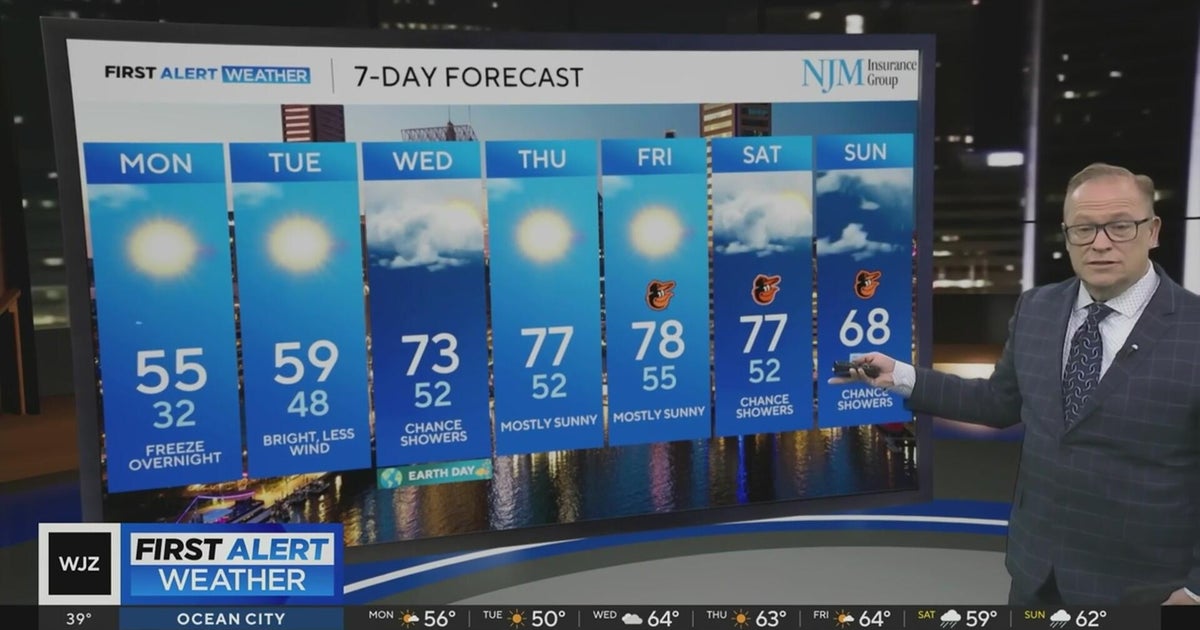 Cooler temperatures move through Maryland to start the week