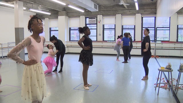 Children participating in ballet class 