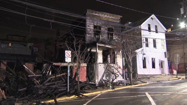 Fire-damaged buildings 