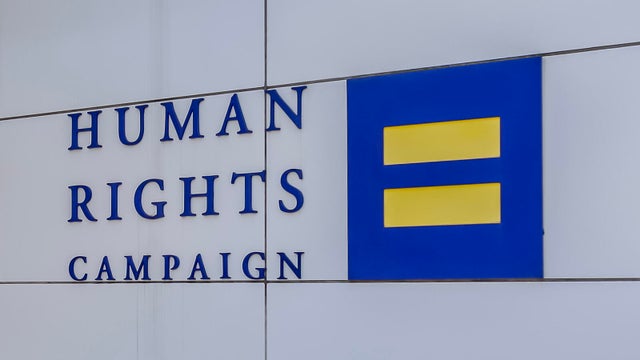 Human Rights Campaign headquarters entrance in Washington, D.C., USA 