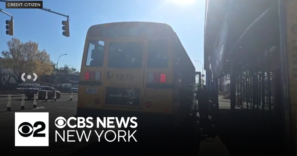 School bus crashes in Queens with students on board - CBS New York