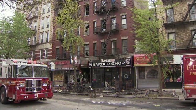 Exterior fire damaged building 