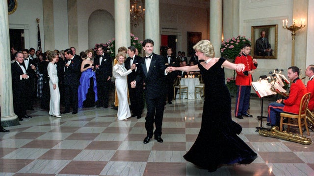 Princess Diana Dancing with John Travolta in Cross Hall at the White House 