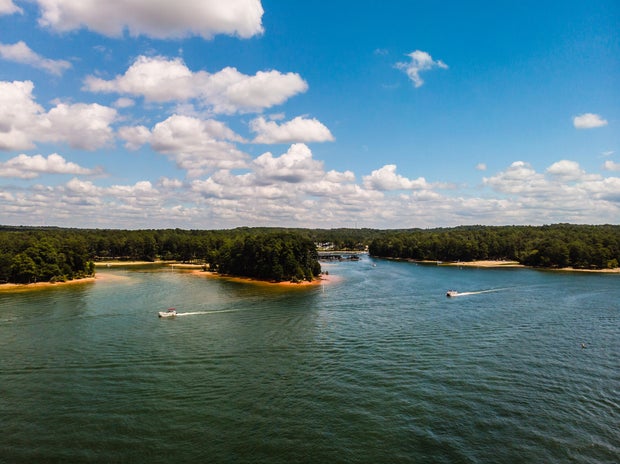 Aerial view of Lake allatoona in Georgia 
