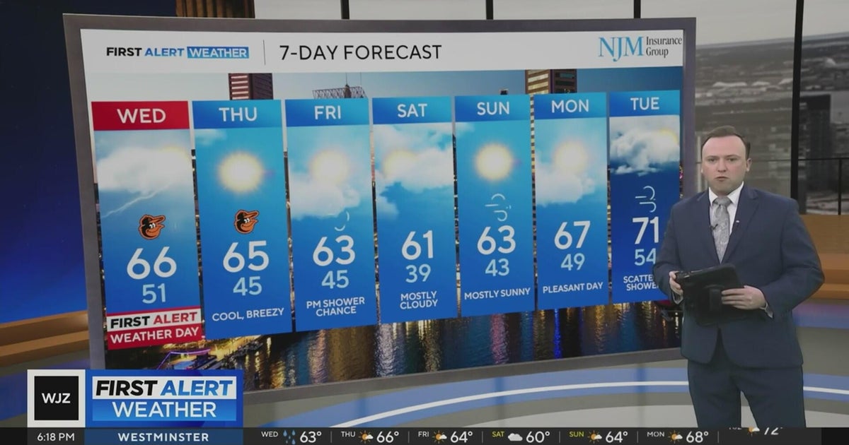 Alert Day on Wednesday for wet weather and storm chances - CBS Baltimore