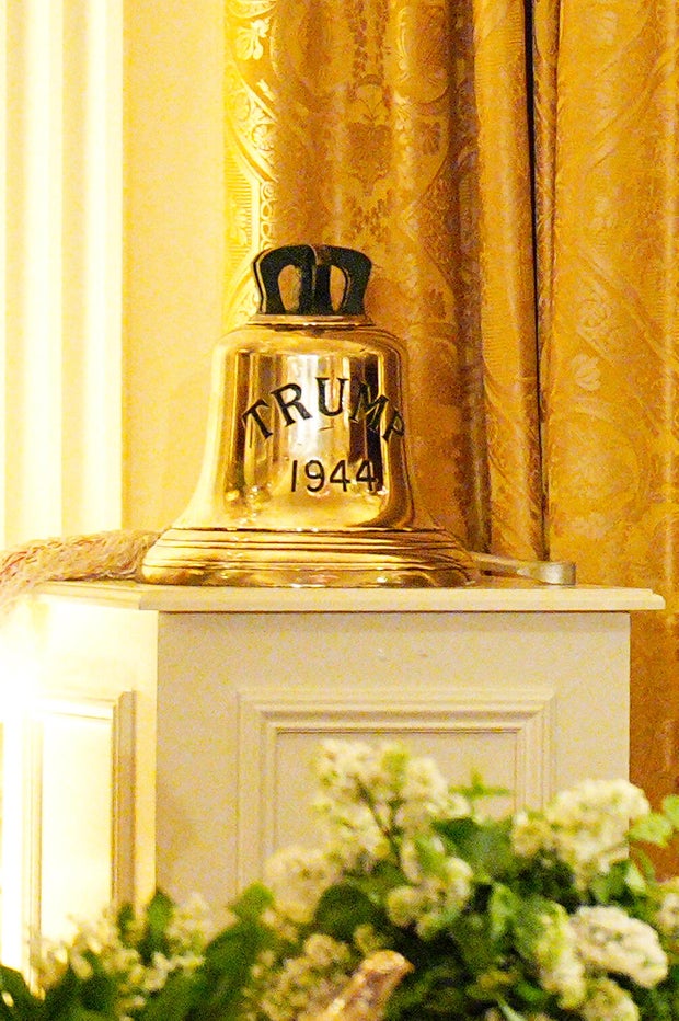 The bell from HMS Trump, gifted by King Charles III to President Trump 