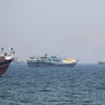 Ships and boats in the Strait of Hormuz 