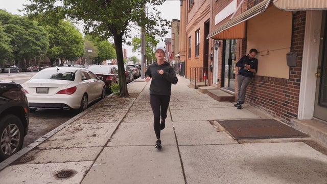 Holly Heenan runs in Philadelphia 