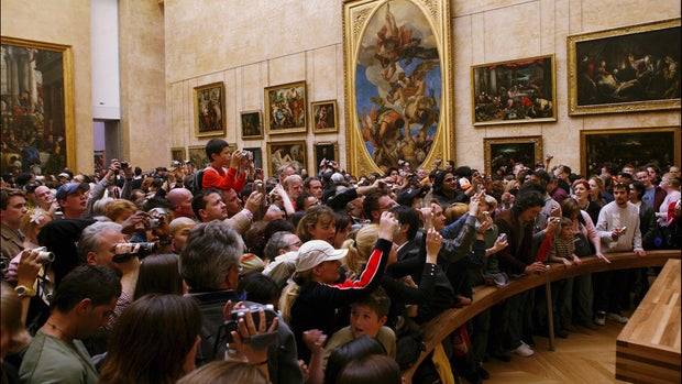 Mona Lisa relocated to the Louvre's Salle des Estates in Paris, France on April 06th, 2005. 