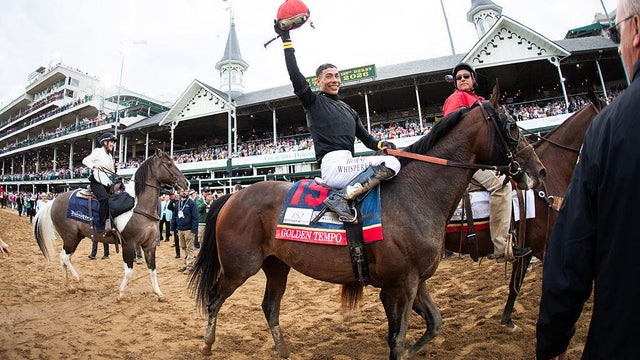 Renegade trains during morning workouts ahead of the Kentucky Derby at Churchill Downs on April 27, 2026, in Louisville, Kentucky. 