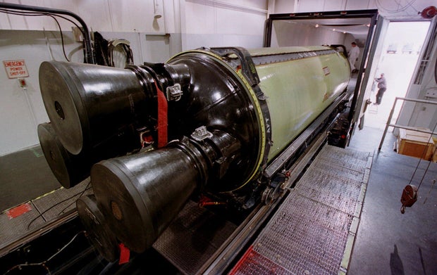 A Minuteman III missile engine 