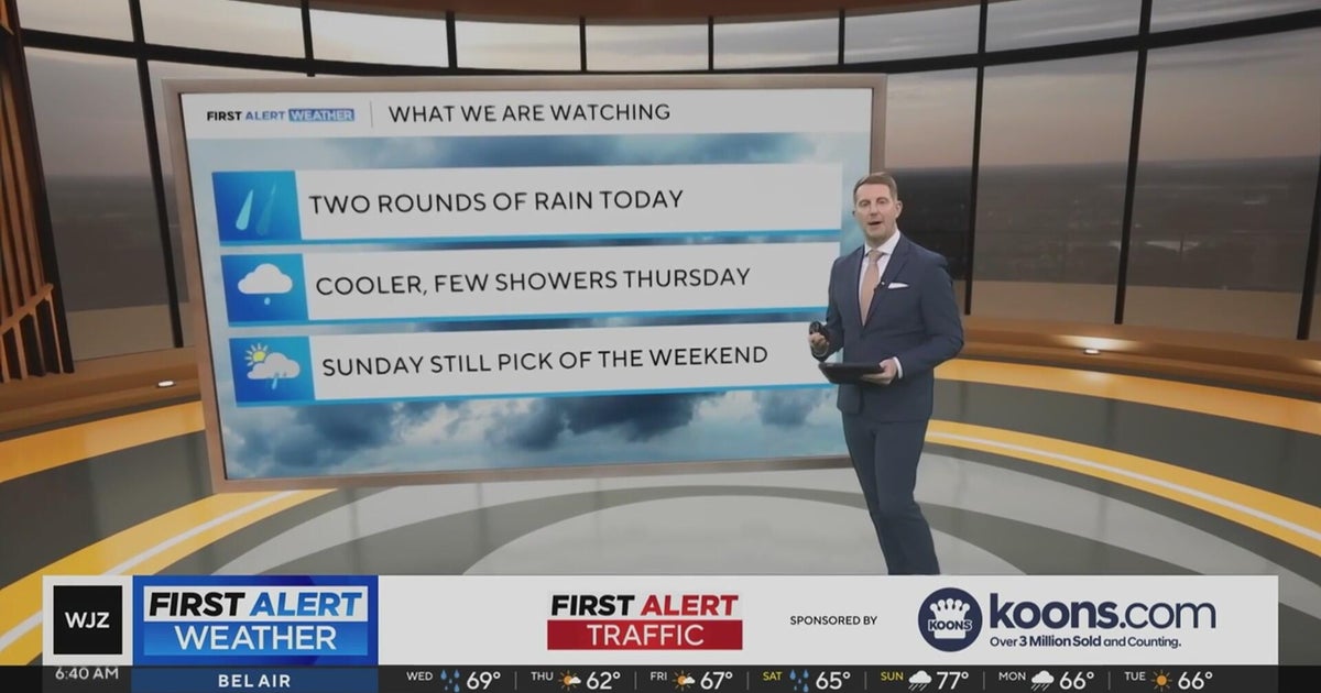 Rain Wednesday in Maryland, cooler on Thursday - CBS Baltimore