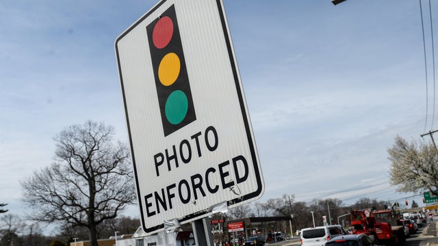 Traffic light denotes red light camera on Long Island 
