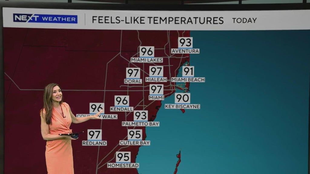 Potentially dangerous heat moving into South Florida as feels-like temperatures rise into the 90s