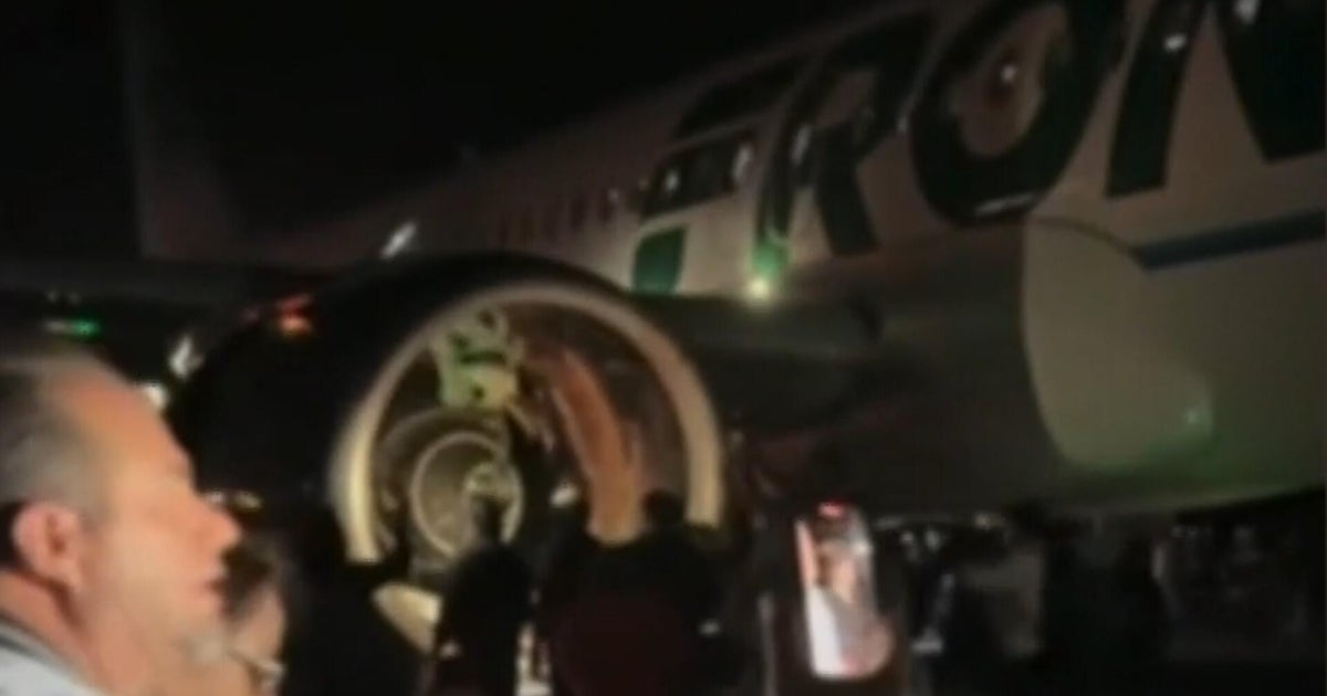 Flames erupt from Frontier plane after trespasser struck and killed