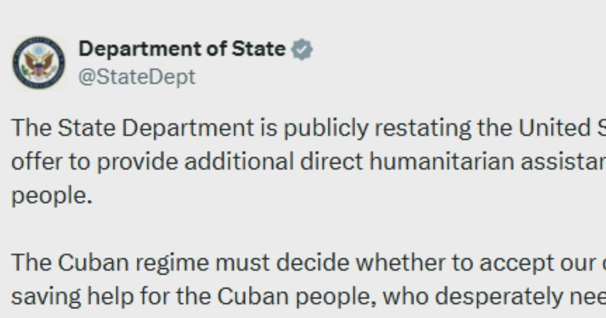 State Department pleas with Cuban government to accept aid offer