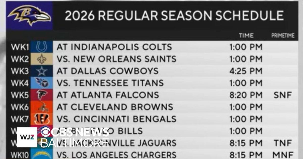 Baltimore Ravens' 2026 schedule features 4 primetime games
