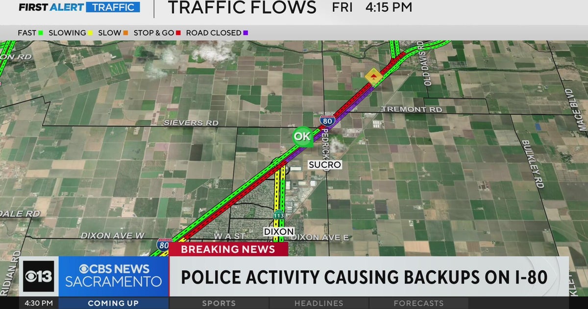 Police activity causes backup on I-80 in Dixon