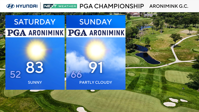 Summer-like Saturday for PGA Championship ahead of looming heat wave 