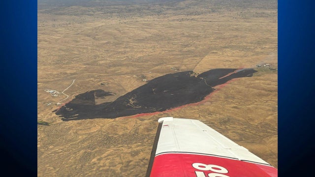 aerial view of a vegetation fire 